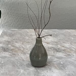 Studio Art Vase Pottery Stoneware Gray Blue Speckled Glazed